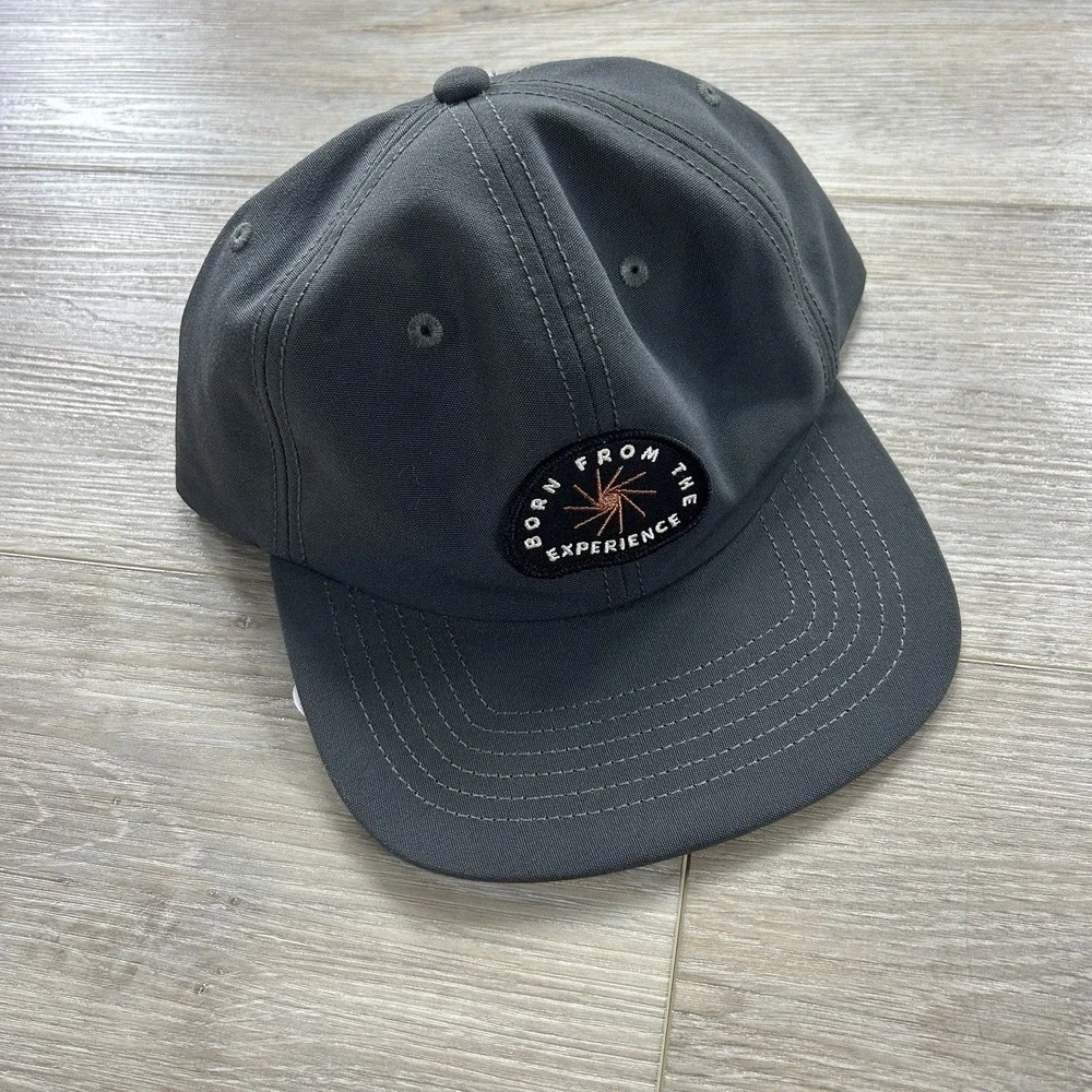 PrAna Gazin Patch Hat Cap Snapback Charcoal Mens One Size Logo Baseball Hat